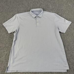 Johnnie O Polo Shirt Mens XL Blue Golf Logo Performance All Over Micro Pattern